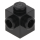 LEGO kocka 1x1 két egymás melletti oldalán egy-egy bütyökkel, fekete (26604)
